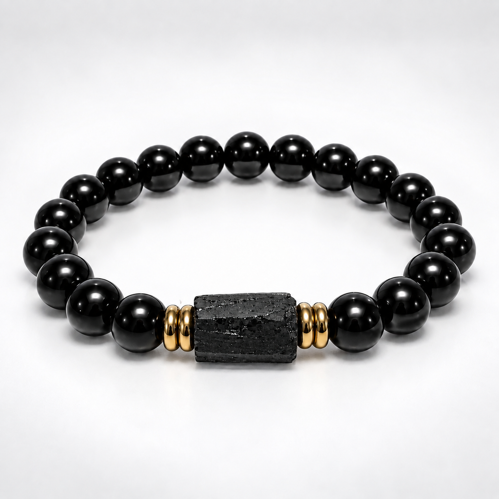 NORTHWAFANDZ Obsidian bracelet on white background