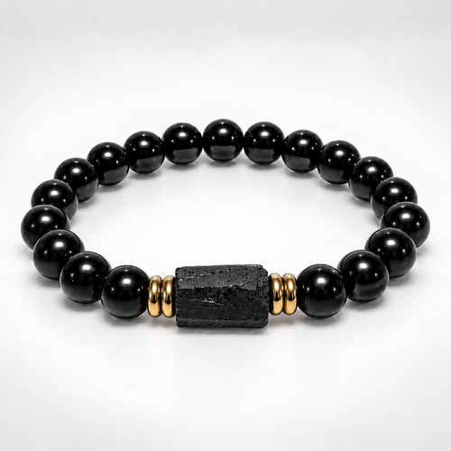 NORTHWAFANDZ Obsidian bracelet on white background