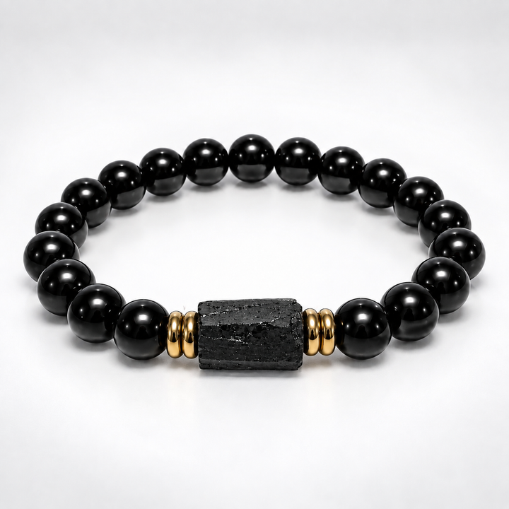 NORTHWAFANDZ Obsidian bracelet on white background