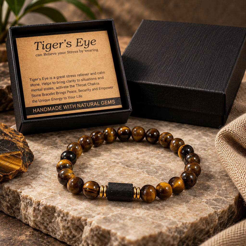NORTHWAFANDZ Tiger's Eye bracelet flat lay