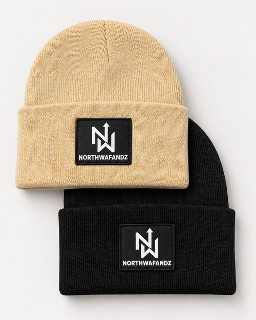 NW Everyday Beanie in beige and black