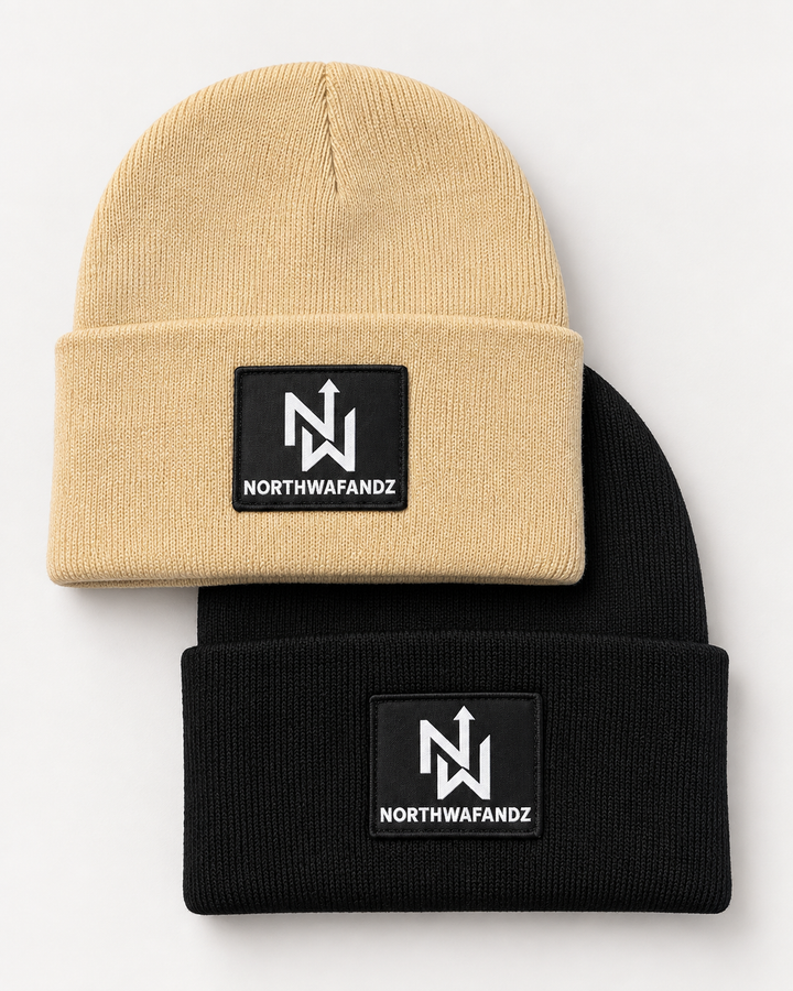 NW Everyday Beanie in beige and black